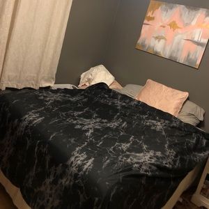 black and white marble duvet